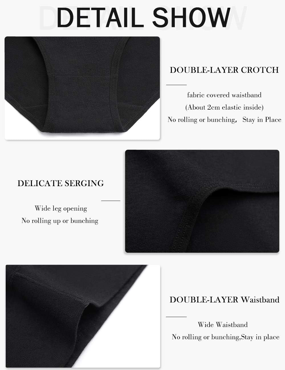 POKARLA Women'S Underwear Cotton High Waist Briefs Full Coverage Soft Breathable Ladies Pantie