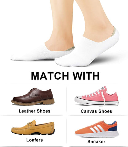 Wernies No Show Socks Women Low Socks Non Slip Flat Boat Line 4/8 Pairs